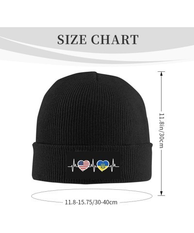 Knitted Hat Men Women Winter Hats Warm Soft Cute Plain Skull Beanie Cap for Outdoor America Ukraine Flag $9.53 Skullies & Bea...