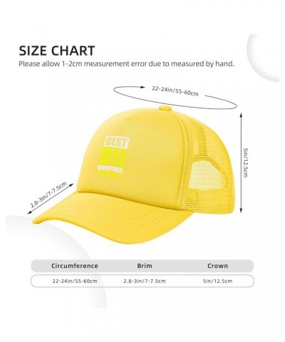 Best 911 Dispatcher Ever Mesh Hat for Men Black Trucker Hats Women Novelty Baseball Cap Yellow $11.20 Baseball Caps