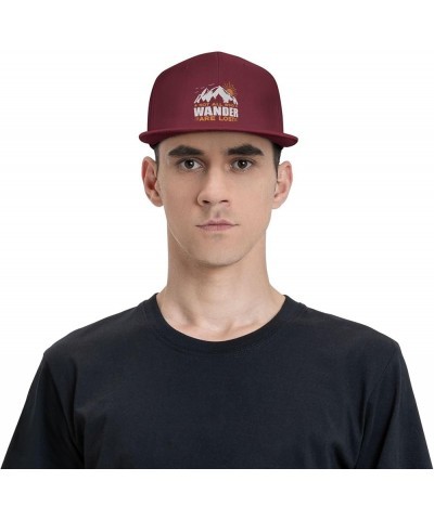 Not All Who Wander are Lost Hat Adjustable Funny Fashion Baseball Cap for Men Women Dark Red $10.07 Baseball Caps