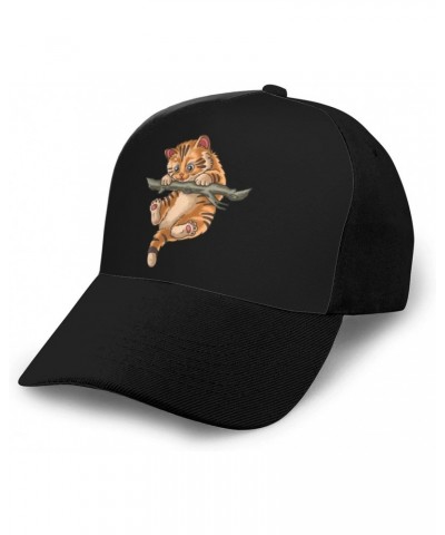 Kittens Climbing Trees Baseball Cap Women Men Hat Outdoor Leisure Sun Hat Adjustable Truck Driver Baseball Caps Dad Hats Blac...