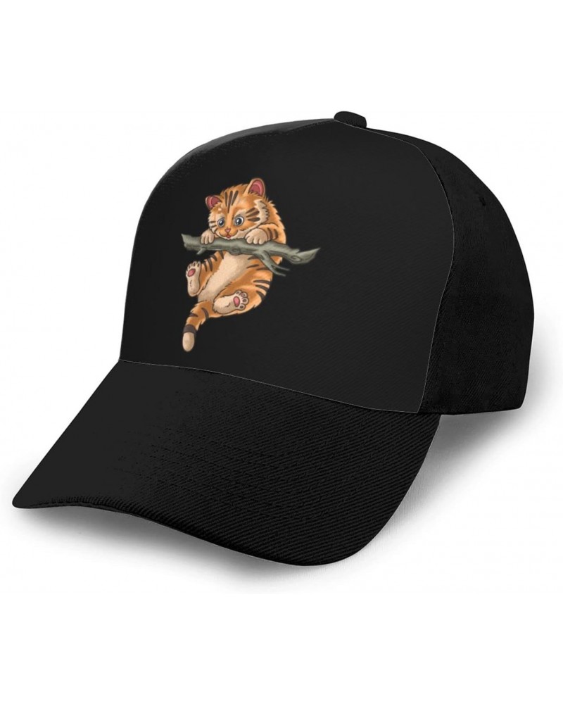 Kittens Climbing Trees Baseball Cap Women Men Hat Outdoor Leisure Sun Hat Adjustable Truck Driver Baseball Caps Dad Hats Blac...