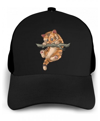 Kittens Climbing Trees Baseball Cap Women Men Hat Outdoor Leisure Sun Hat Adjustable Truck Driver Baseball Caps Dad Hats Blac...