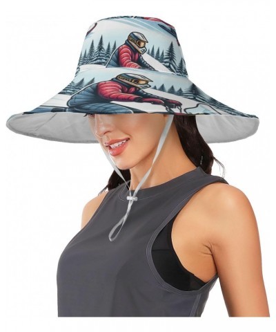 Wide Brim Sun Hat Snowmobiles-Winter Foldable Beach Hat Bucket Hat Black $18.49 Sun Hats