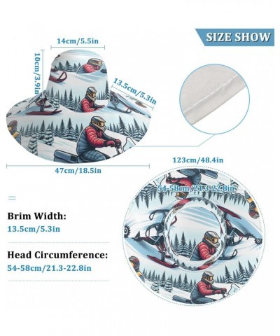 Wide Brim Sun Hat Snowmobiles-Winter Foldable Beach Hat Bucket Hat Black $18.49 Sun Hats