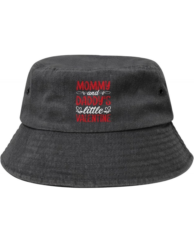 Mommy and Daddy's Little Valentine Bucket Hat for Women Men Summer Travel Sun Hat Outdoor Cap Funny Bucket Hats Black $10.73 ...