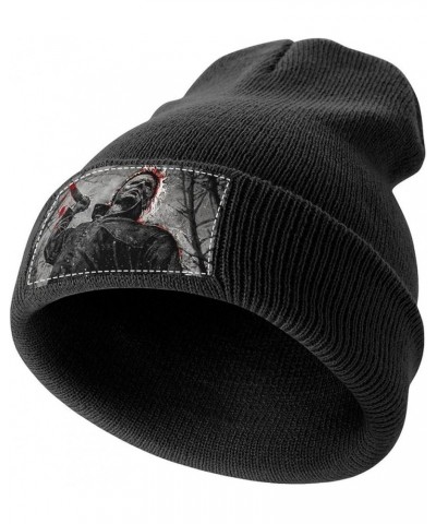 Beanie Hat Halloween Michael Myers Winter Knitted Baggy Slouchy Stretch Scarf Head Wrap Soft Ski Hat Black-style-2 $11.69 Sku...