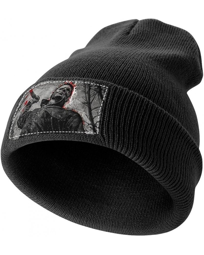 Beanie Hat Halloween Michael Myers Winter Knitted Baggy Slouchy Stretch Scarf Head Wrap Soft Ski Hat Black-style-2 $11.69 Sku...