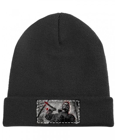 Beanie Hat Halloween Michael Myers Winter Knitted Baggy Slouchy Stretch Scarf Head Wrap Soft Ski Hat Black-style-2 $11.69 Sku...