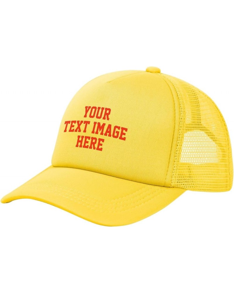 Custom Hats for Men Design Your Own Name Logo Text Image Personalized Hats Yellow $8.05 Baseball Caps