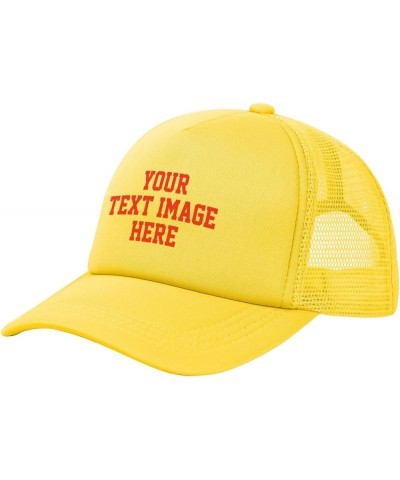 Custom Hats for Men Design Your Own Name Logo Text Image Personalized Hats Yellow $8.05 Baseball Caps