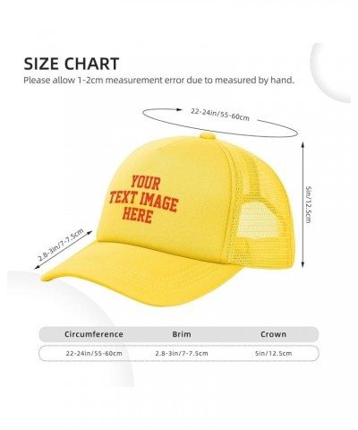 Custom Hats for Men Design Your Own Name Logo Text Image Personalized Hats Yellow $8.05 Baseball Caps