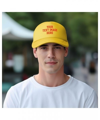 Custom Hats for Men Design Your Own Name Logo Text Image Personalized Hats Yellow $8.05 Baseball Caps