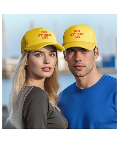 Custom Hats for Men Design Your Own Name Logo Text Image Personalized Hats Yellow $8.05 Baseball Caps