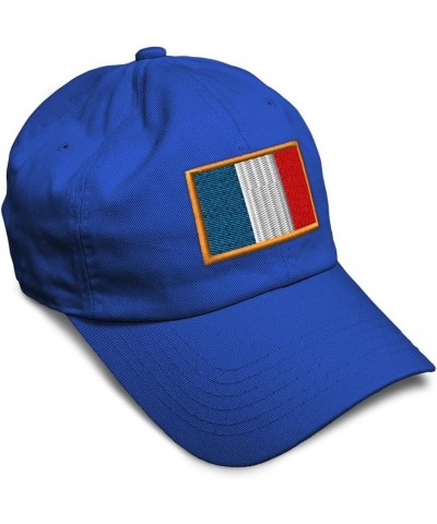 Soft Baseball Cap France Europe Football Cup Dad Hats for Men & Women Royal Blue $15.89 Baseball Caps