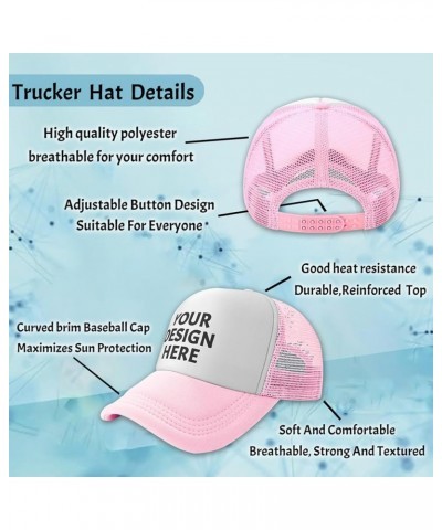 Custom Baseball Cap Bulk Custom Trucker Hats for Men Women,Design Your Own Baseball Hat 1-pink $7.63 Sun Hats