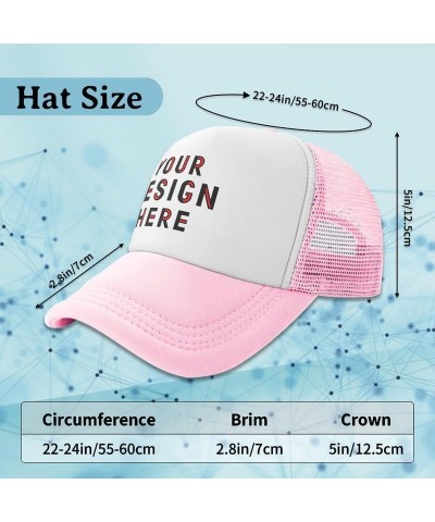 Custom Baseball Cap Bulk Custom Trucker Hats for Men Women,Design Your Own Baseball Hat 1-pink $7.63 Sun Hats