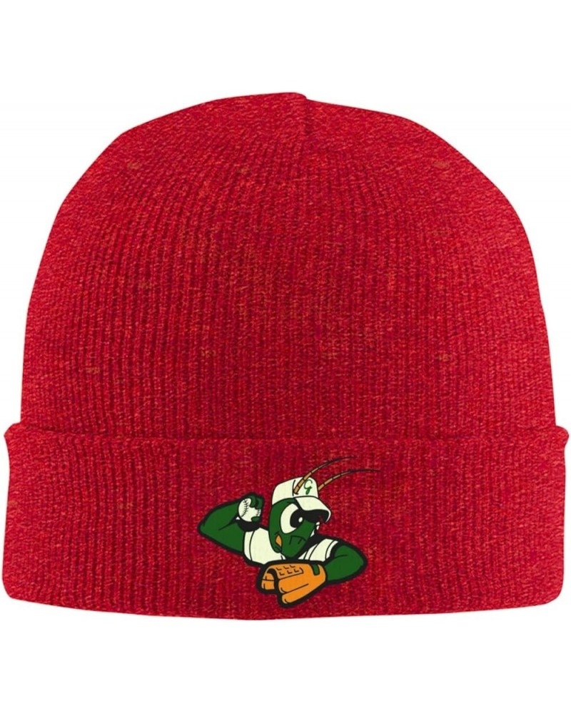 Greensboro Grasshoppers Beanie Hat for Men and Women Winter Warm Hats Knit Slouchy Thick Skull Cap Red $7.79 Skullies & Beanies