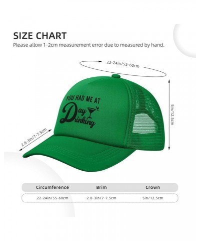 You Had Me at Day Drinking Cap Fashion Trucker Baseball Hat Unisex Green $10.13 Baseball Caps