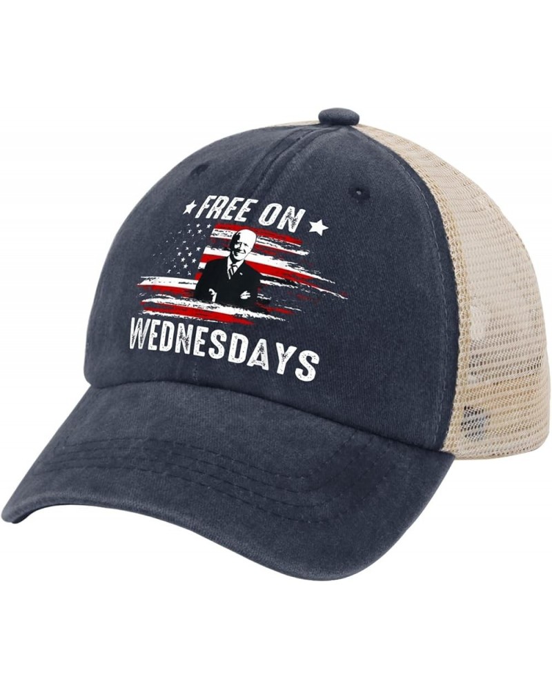 Biden Free On Wednesdays 2024 Hat Biden Hats for Men Women AllBlack Fishing Hat Vintage Hats Custom Hats Purplish Blue01 $11....