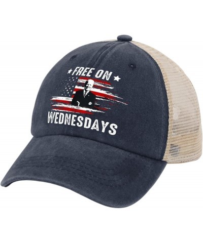 Biden Free On Wednesdays 2024 Hat Biden Hats for Men Women AllBlack Fishing Hat Vintage Hats Custom Hats Purplish Blue01 $11....