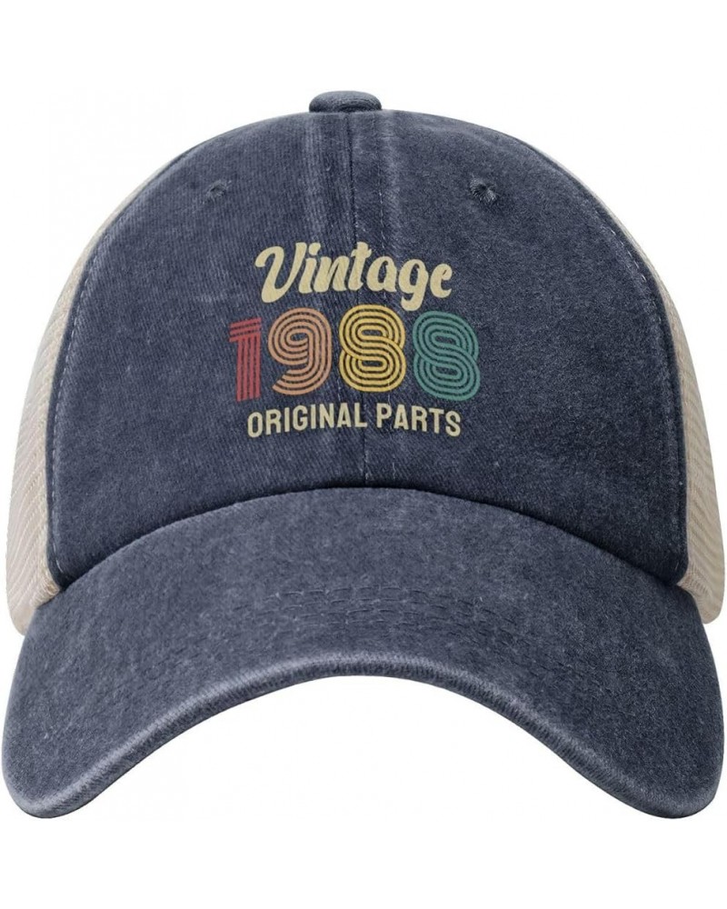 Vintage 1988 Original Parts Adult Mesh Baseball Cap Adjustable Dad Hats Trucker Hat Navy Blue $9.09 Baseball Caps