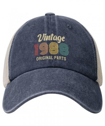 Vintage 1988 Original Parts Adult Mesh Baseball Cap Adjustable Dad Hats Trucker Hat Navy Blue $9.09 Baseball Caps