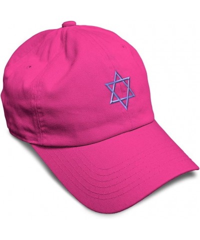 Soft Baseball Cap Star of David Blue Jewish Other Religion Cotton Embroidered Dad Hats for Men & Women Hot Pink Design Only $...