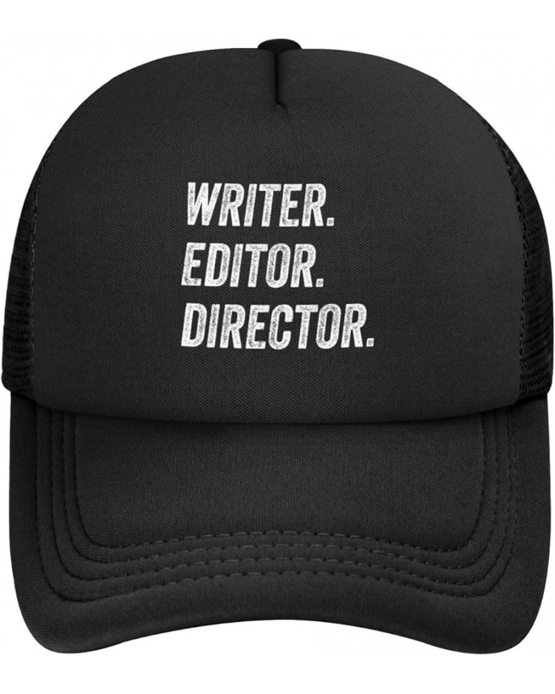 Writer. Editor. Director. Baseball Cap for Men Women Adjustable Mesh Trucker Hat Black Black $9.95 Baseball Caps