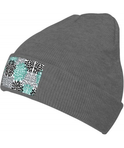 Dahlia Flower Print Unisex Beanie Hats Winter Warm Hats Knit Hat Slouchy Skull Cap Adult Casual Hat Deep Heather $11.81 Skull...