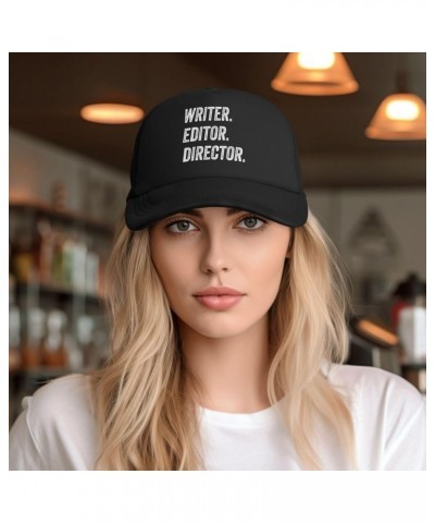 Writer. Editor. Director. Baseball Cap for Men Women Adjustable Mesh Trucker Hat Black Black $9.95 Baseball Caps