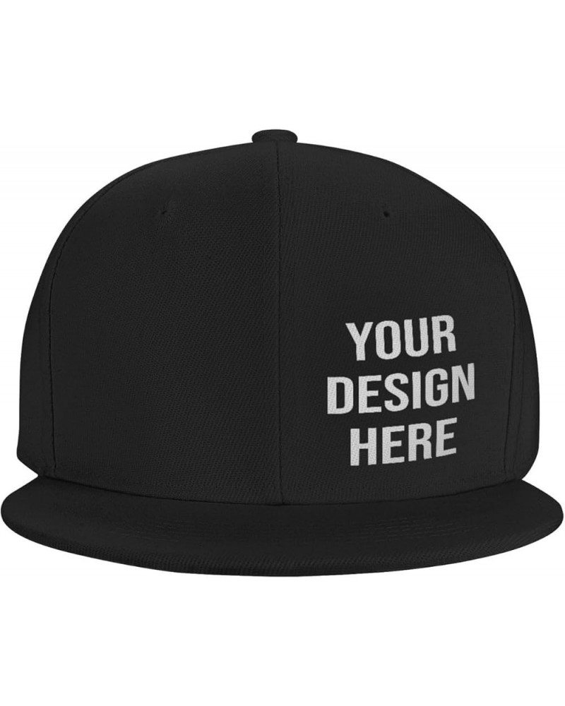 Custom hat Add Your Text Picture Name Logo Flat Bill Hats for Men Baseball Hats for Men， Custom Gifts Black $9.59 Baseball Caps