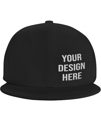 Custom hat Add Your Text Picture Name Logo Flat Bill Hats for Men Baseball Hats for Men， Custom Gifts Black $9.59 Baseball Caps