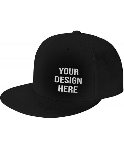 Custom hat Add Your Text Picture Name Logo Flat Bill Hats for Men Baseball Hats for Men， Custom Gifts Black $9.59 Baseball Caps