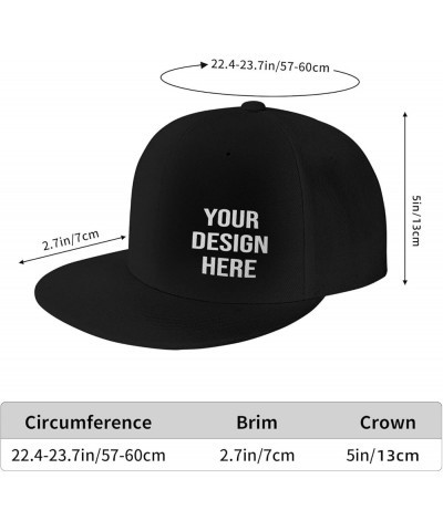 Custom hat Add Your Text Picture Name Logo Flat Bill Hats for Men Baseball Hats for Men， Custom Gifts Black $9.59 Baseball Caps