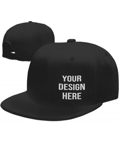 Custom hat Add Your Text Picture Name Logo Flat Bill Hats for Men Baseball Hats for Men， Custom Gifts Black $9.59 Baseball Caps