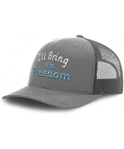 Trucker Baseball Cap I'll Bring The Freedom Cotton Dad Hats for Men & Women Grey $11.48 Baseball Caps