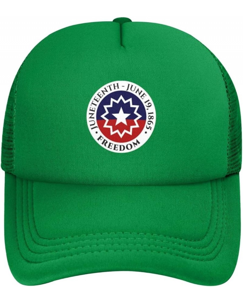 Juneteenth Flag Emancipation Day Star Baseball Cap for Men Women Adjustable Mesh Trucker Hat Black Green $10.13 Baseball Caps