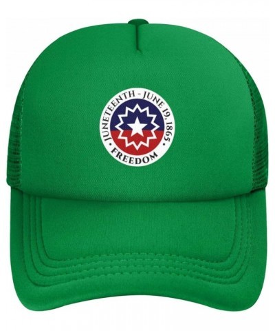 Juneteenth Flag Emancipation Day Star Baseball Cap for Men Women Adjustable Mesh Trucker Hat Black Green $10.13 Baseball Caps