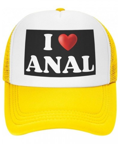 I-Love-Anal Mesh Hat Women Men Trucker Hat Baseball Cap Yellow $12.09 Baseball Caps