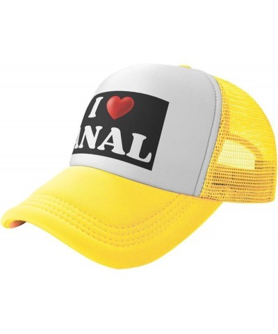 I-Love-Anal Mesh Hat Women Men Trucker Hat Baseball Cap Yellow $12.09 Baseball Caps