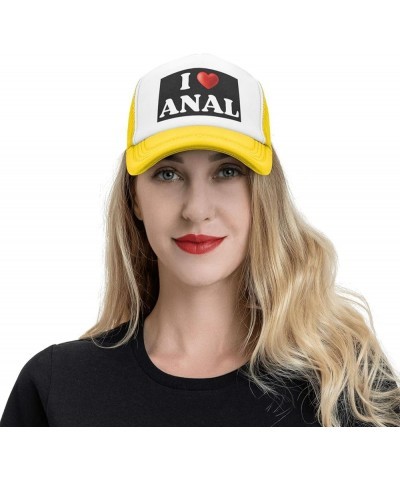 I-Love-Anal Mesh Hat Women Men Trucker Hat Baseball Cap Yellow $12.09 Baseball Caps