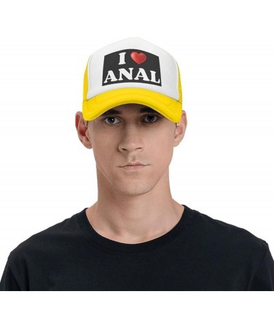 I-Love-Anal Mesh Hat Women Men Trucker Hat Baseball Cap Yellow $12.09 Baseball Caps