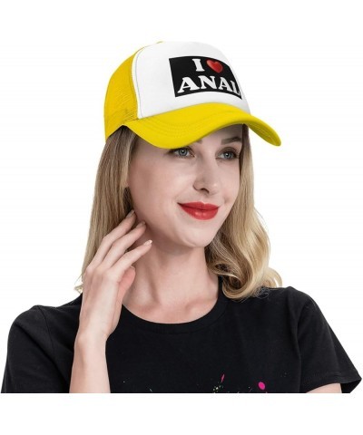 I-Love-Anal Mesh Hat Women Men Trucker Hat Baseball Cap Yellow $12.09 Baseball Caps