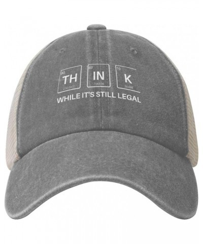 Vintage Mesh Cap Think While It's Still Legal Graphic Periodic Baseball Cap Adjustable Dad Hat Trucker Hat,Black Gray $9.06 B...