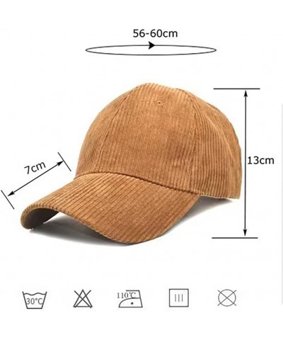 Corduroy Hat Plaid Suede Ladies Men's Fashion Vintage Sun Hat Baseball Cap with Adjustable Straps for Casual Daily Wear Dark ...