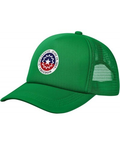 Juneteenth Flag Emancipation Day Star Baseball Cap for Men Women Adjustable Mesh Trucker Hat Black Green $10.13 Baseball Caps