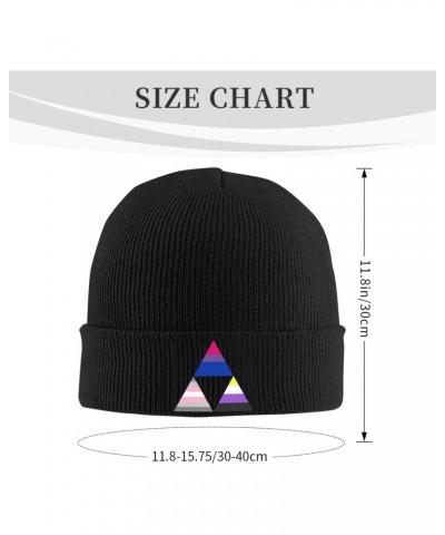 Bisexual Demigirl Nonbinary Triangle Pride Flag Cozy Winter Essential: Hand-Knitted Hat Ultimate Warmth Black $11.51 Skullies...