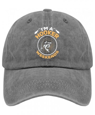 I'm A Hooker On The Weekends Fishing Hats Running Cap Pigment Black Gifts for Her Golf Hats Pigment Gray $9.60 Baseball Caps