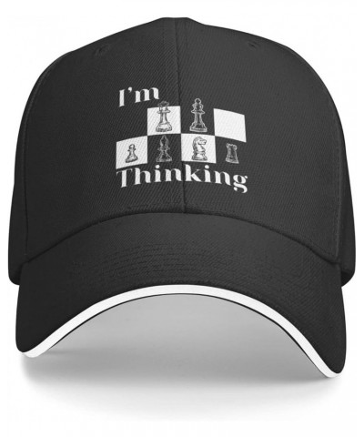 Chess Player I'm Thinking Strategy Board Game Gifts Baseball Cap Trucker Hats for Dad Women Cotton Summer Hats Blac Black $11...