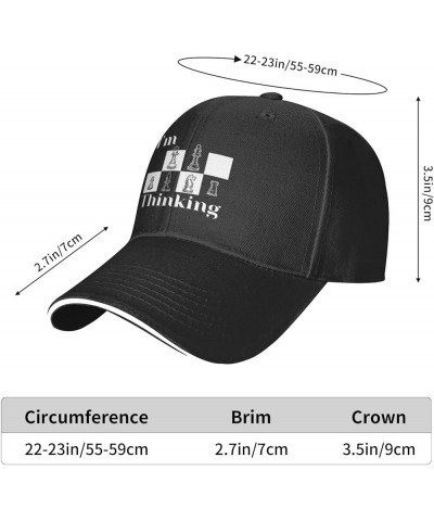 Chess Player I'm Thinking Strategy Board Game Gifts Baseball Cap Trucker Hats for Dad Women Cotton Summer Hats Blac Black $11...